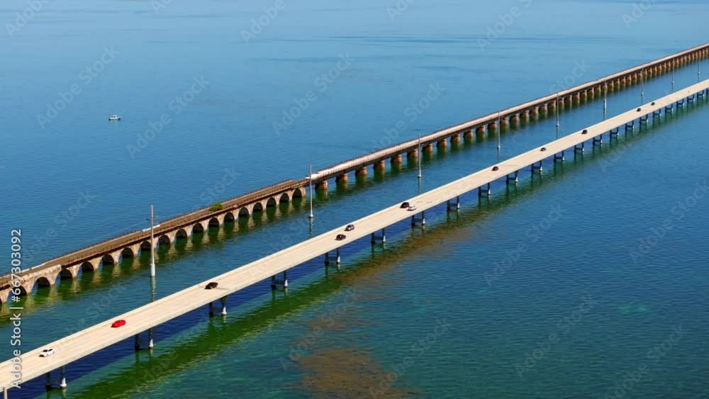 custom made wallpaper toronto digitalCars driving on the 7 mile bridge Florida Keys