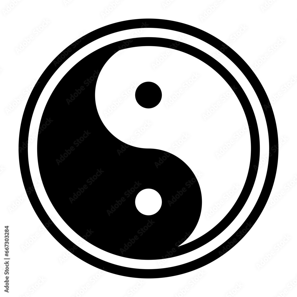 Yin Yang black solid glyph icon Yin Yang black solid glyph icon