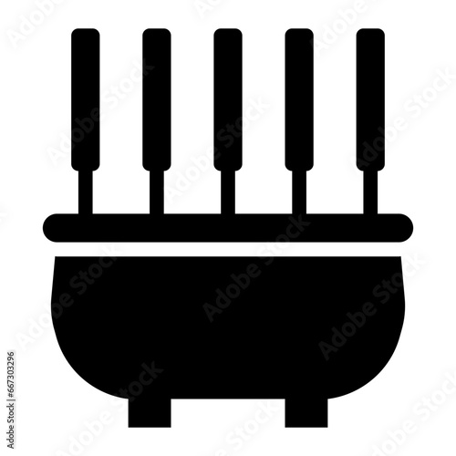Incense black solid glyph icon