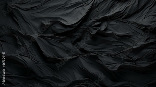 Crumpled Black Paper Texture Background