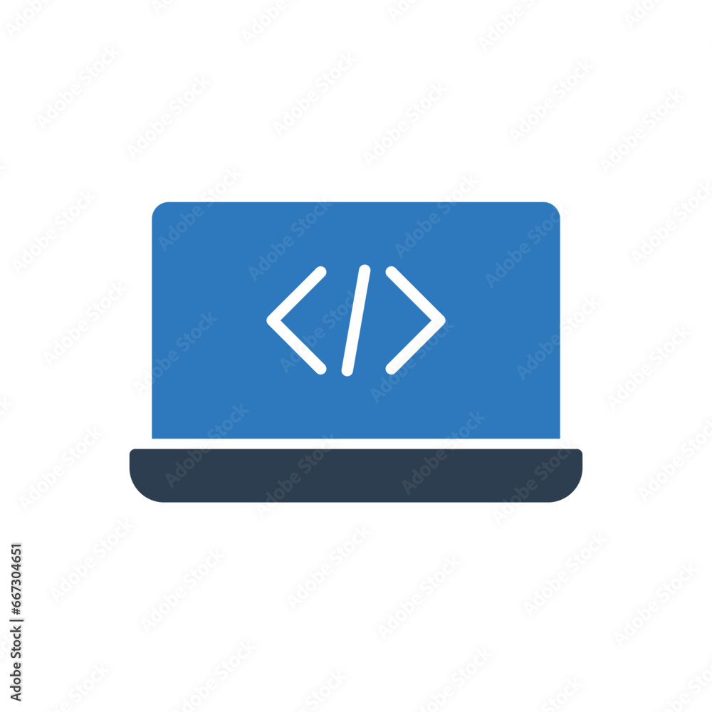Programming Coding Icon - Laptop Icon Programming Coding Icon - Laptop Icon