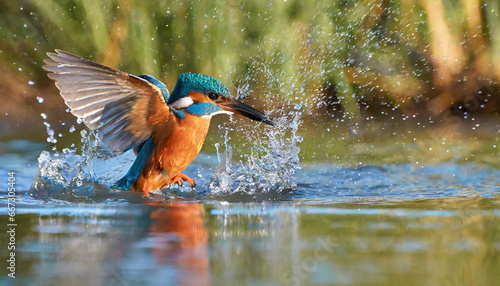 female kingfisher emerging from the water after an unsuccessful dive to grab a fish taking photos of these beautiful birds is addicitive now i need to go back again