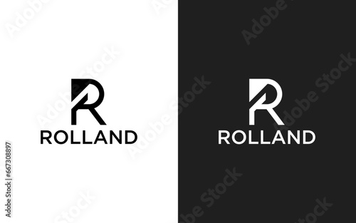 initial letter R and house logo. home property real estate logo design