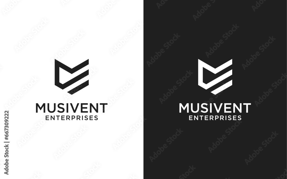 Creative Letter ME Monogram Logo Design Icon Template White and Black Background. Creative Letter ME Monogram Logo Design Icon Template White and Black Background.