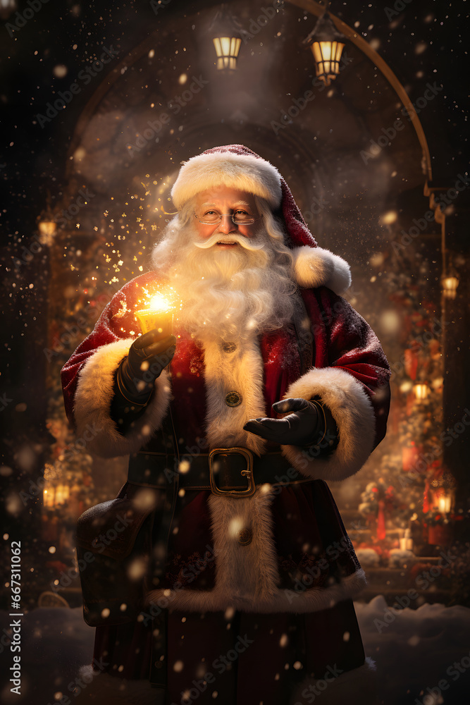 Fototapeta premium Magical Santa Claus - Generative AI