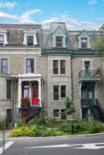 Beautiful view of the streets in Plateau-Mont-Royal in Montreal, Canada