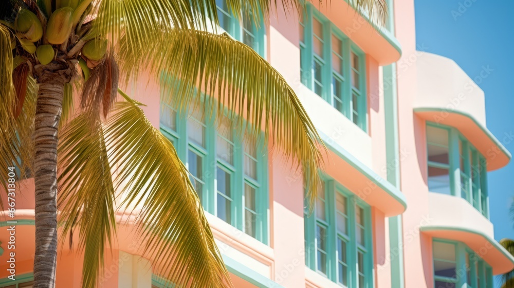 Fototapeta premium Miami, Florida residential building detail.