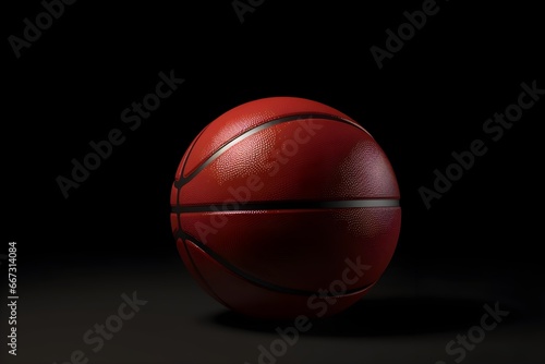 3d render of basketball ball isolated on dark background © Elena