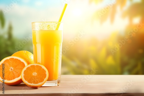 Orange juice colorful background
