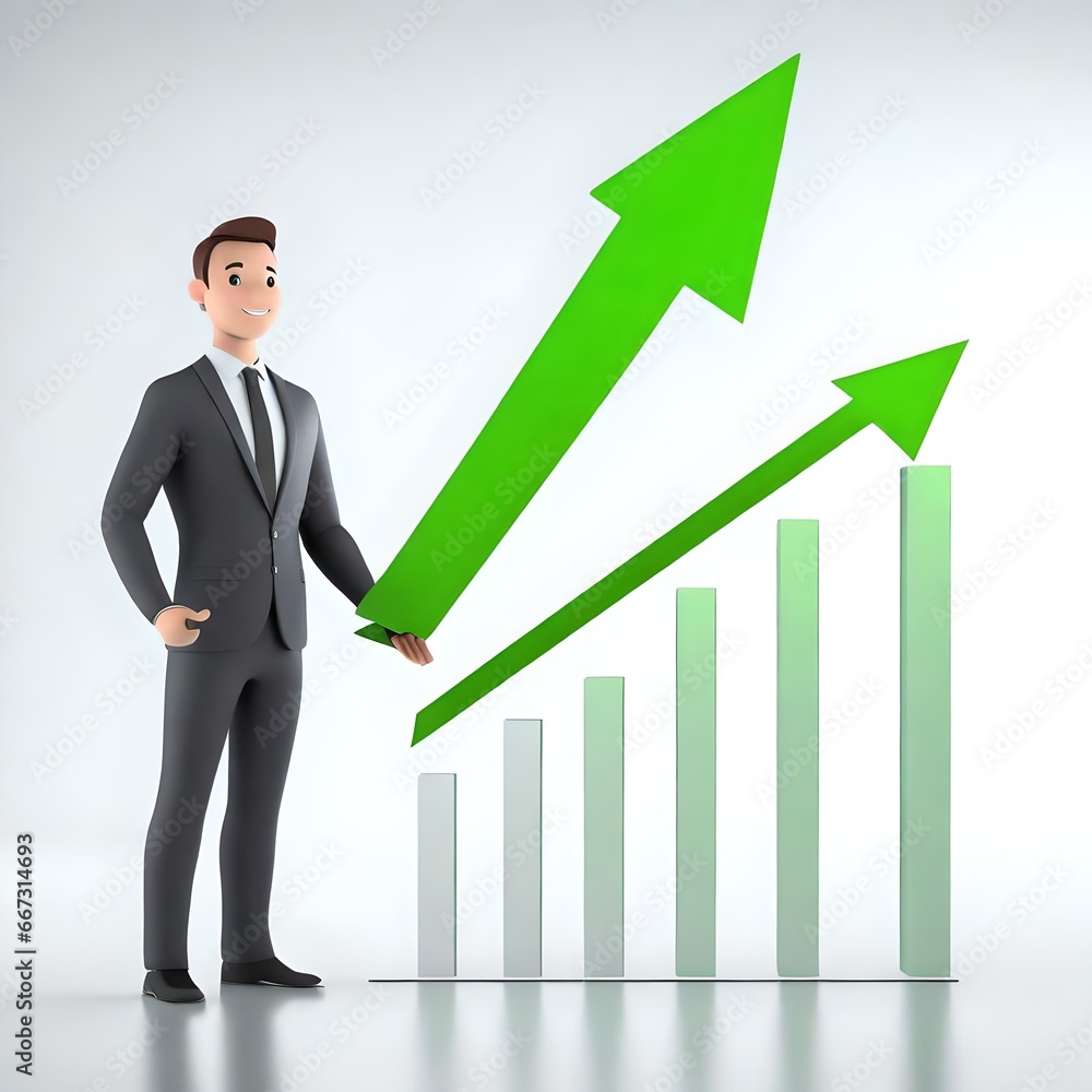businessman with graph, generative AI businessman with graph, generative AI