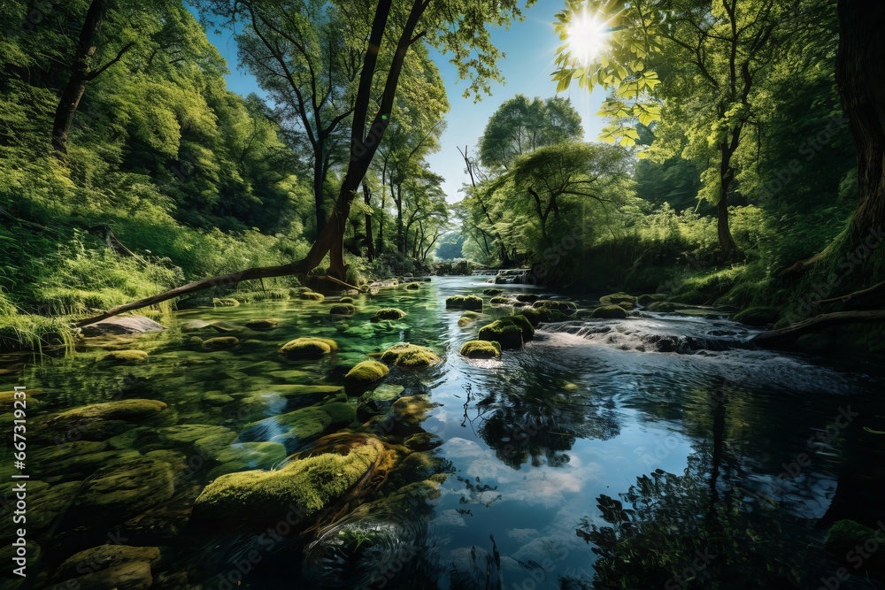 beautiful stream in the forest