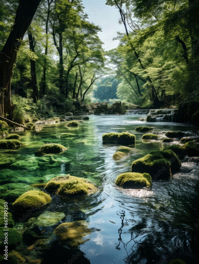 Obraz premium beautiful stream in the forest