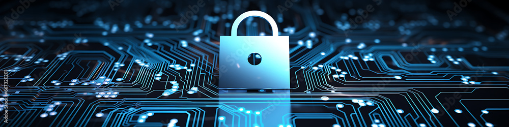 secure connection or cybersecurity service concept of compute ...