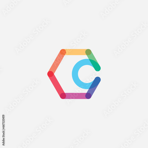 Letter C logo design illustration vector template