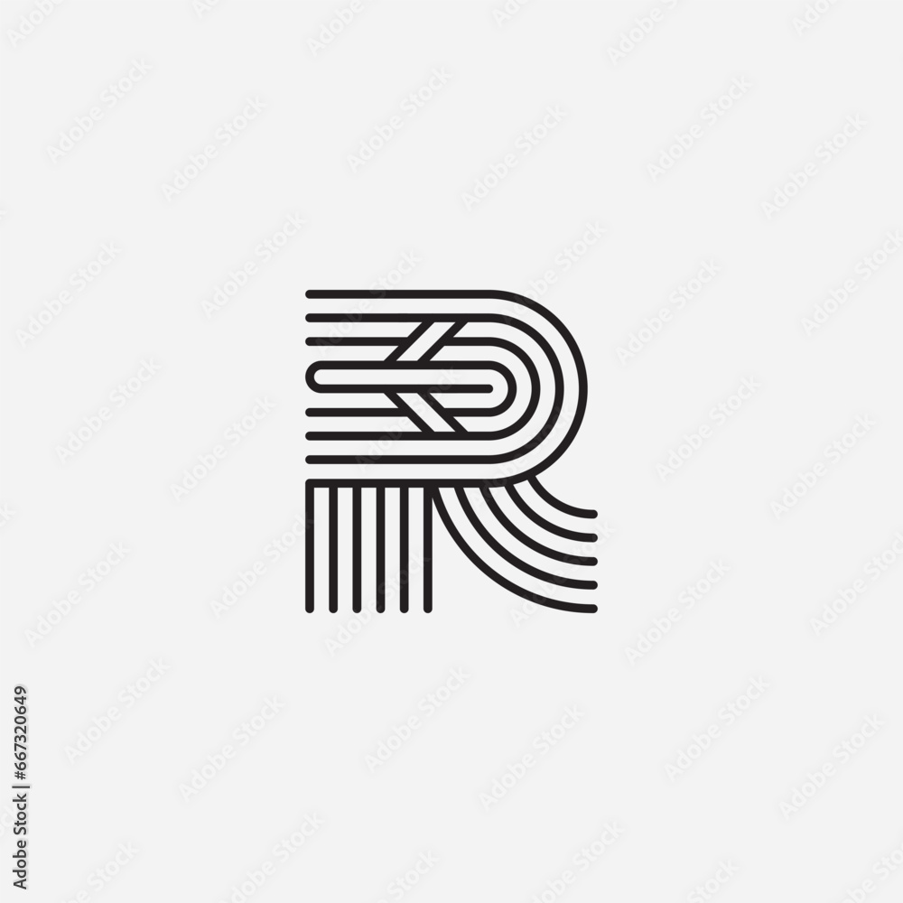 Letter R plane logo design illustration vector template