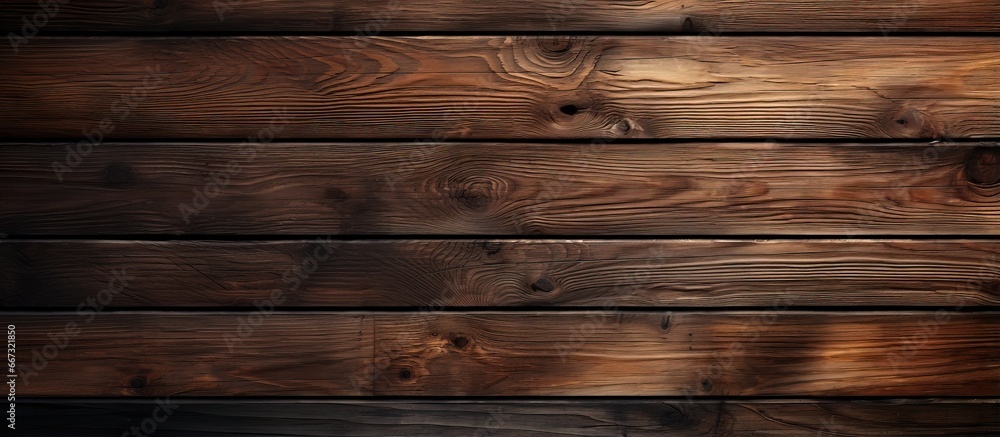 Naklejka premium Angled bird s eye perspective of wooden planks