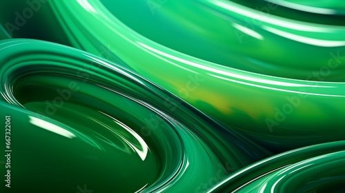 Lines of shiny oil in different shades of green  ai generated