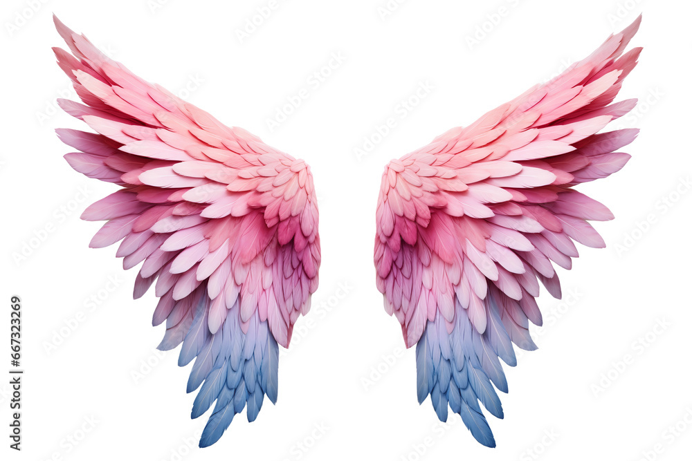 pink wings on a transparent background. png file