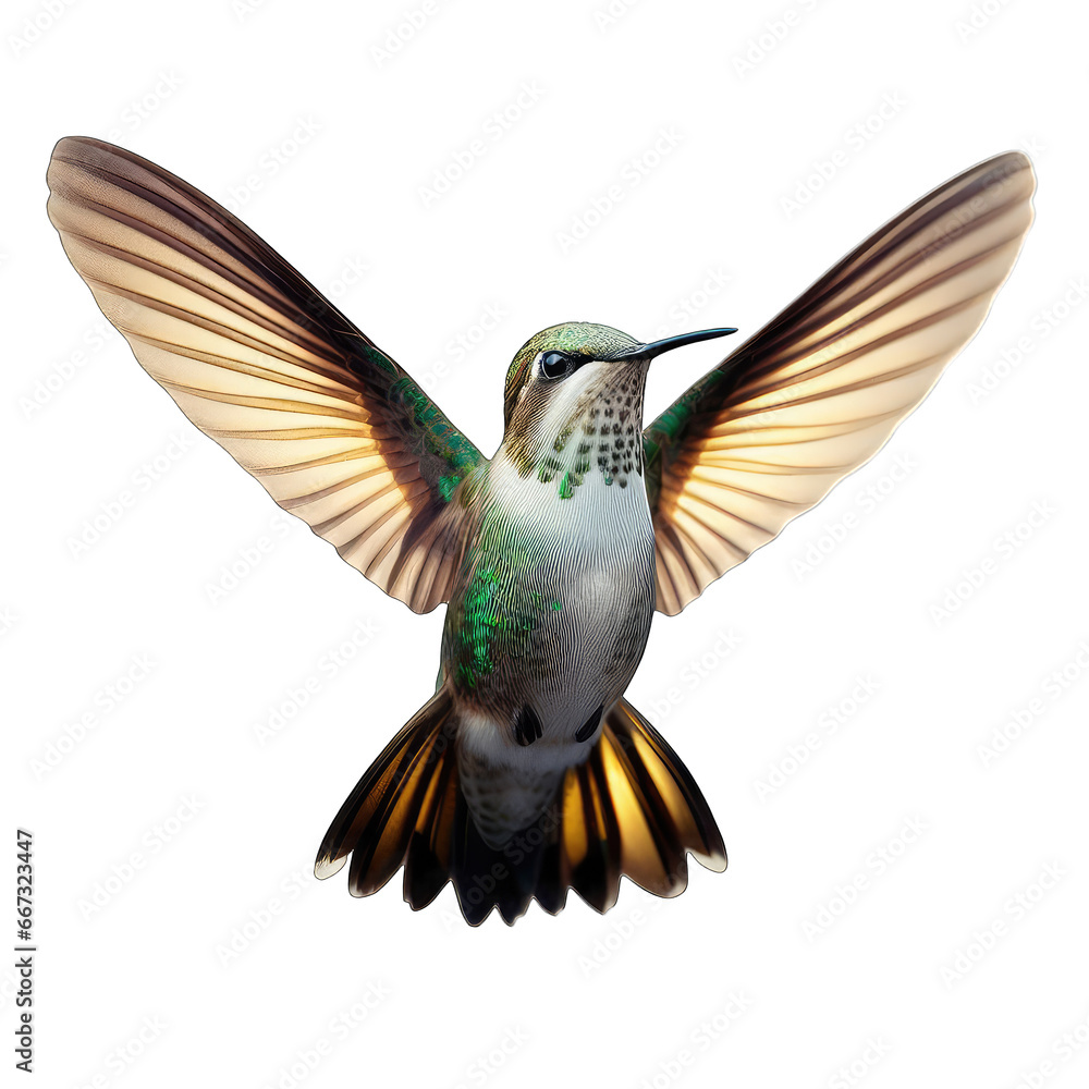 Obraz premium Graceful Flying Hummingbird, GENERATIVE AI