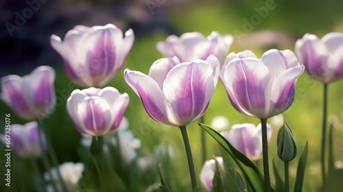 tulips. a bulbous spring-flowering plant of the lily family  with boldly colored cup-shaped flowers.