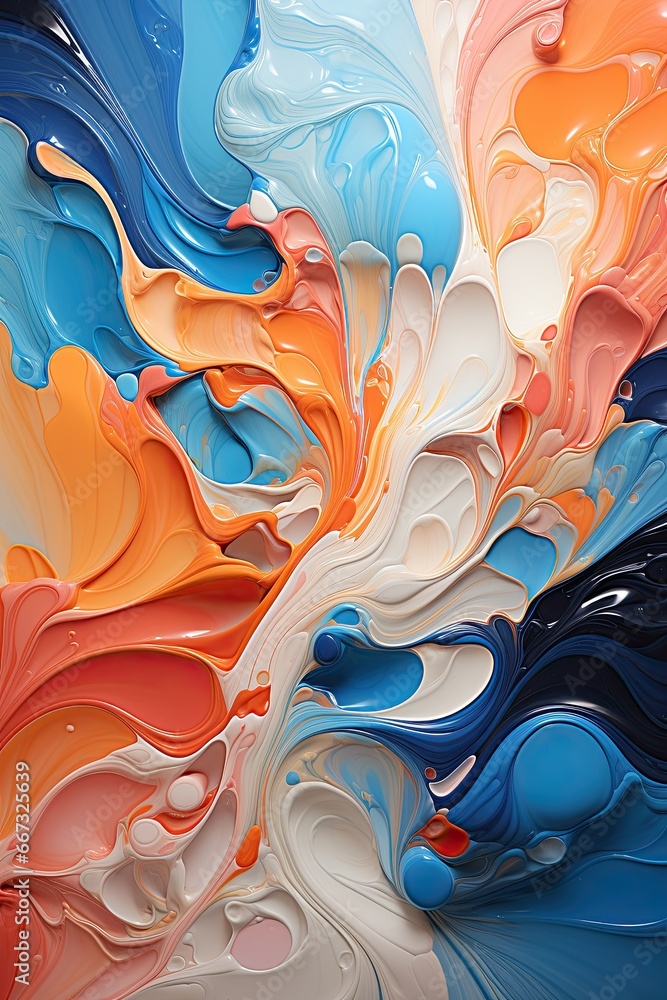 A close up of a painting of different colors. Digital background.