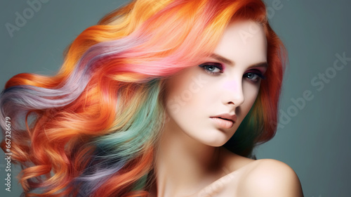 Hair coloring in a beauty salon