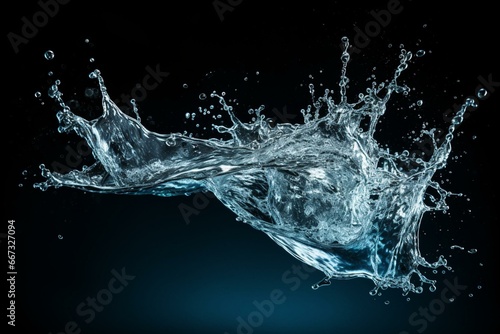 Computer-generated splashing water with transparent background. Generative AI © Altair