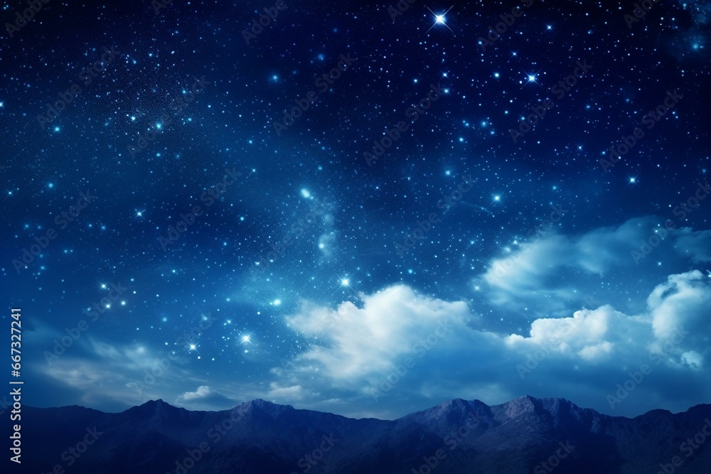 A sky with abundant stars and clouds. Generative AI