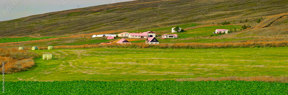 Farmland in North Ireland Near Akureyri