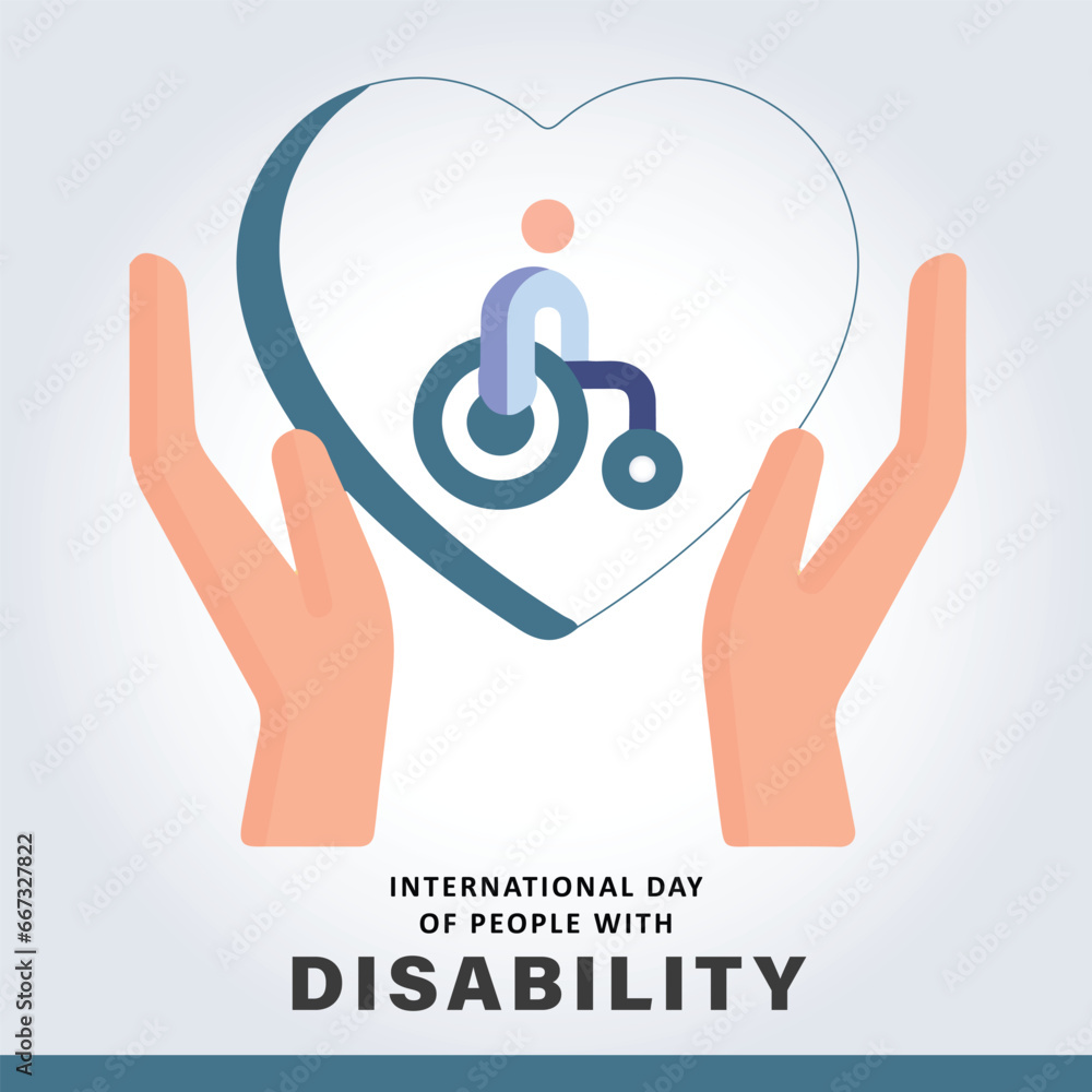 Fototapeta premium International Day Of People With Disability Social Media Concept Vector Illustration