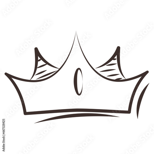 Isolated hand drawn royalty crown icon Vector