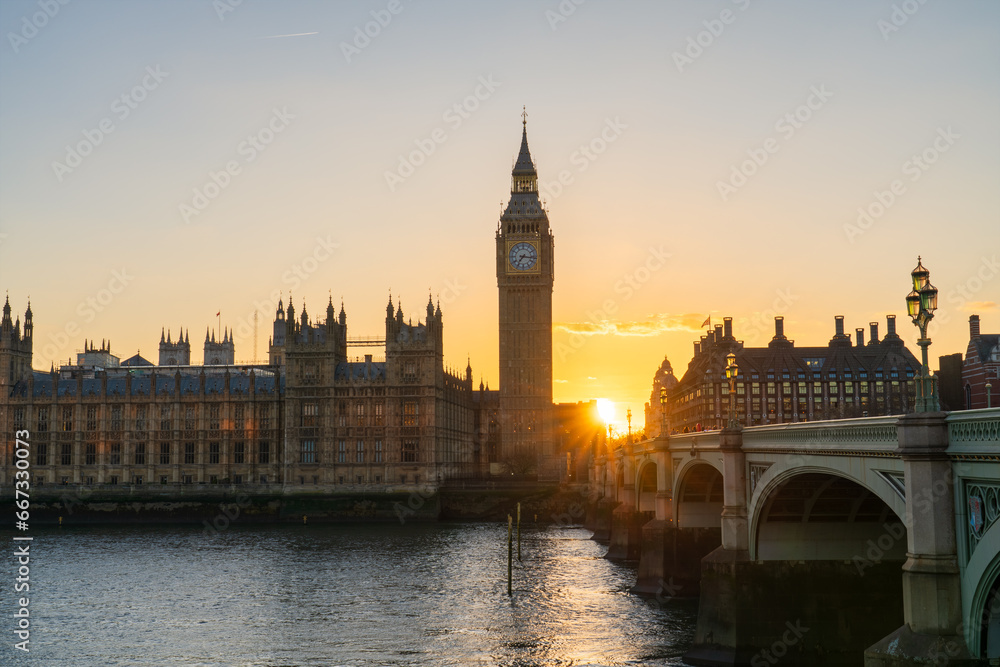 Fototapeta premium Big Ben at sunset in London. England