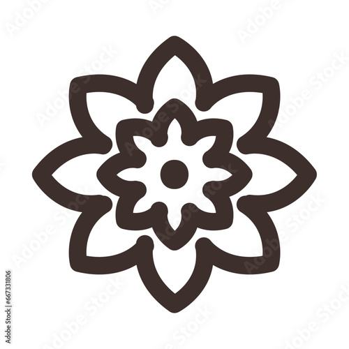 Isolated hand drawn flower icon Vector