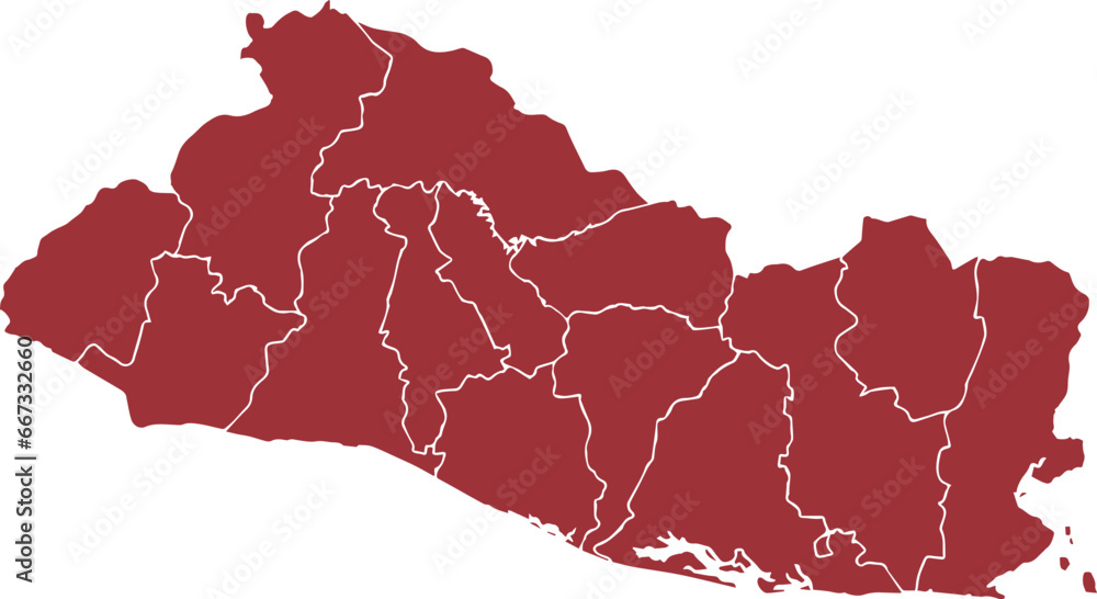 Fototapeta premium vector map of El Salvador red color