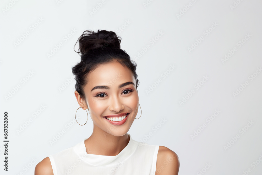 Beautiful face of young woman and skin care with healthy facial skin natural makeup. Beautiful face of young woman and skin care with healthy facial skin natural makeup.