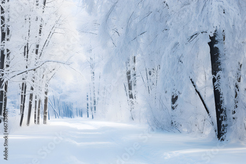 Snowy backdrop, Christmas blue background, snowy winter, winter holiday background, snowdrifts, snow-covered blur forest, cold winter time, christmas snowy, Web banner.