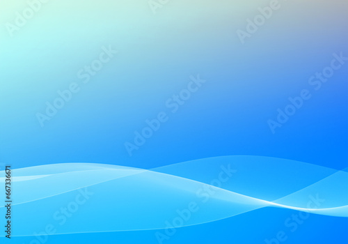 青色の透明感のある曲線の背景素材 © STORY