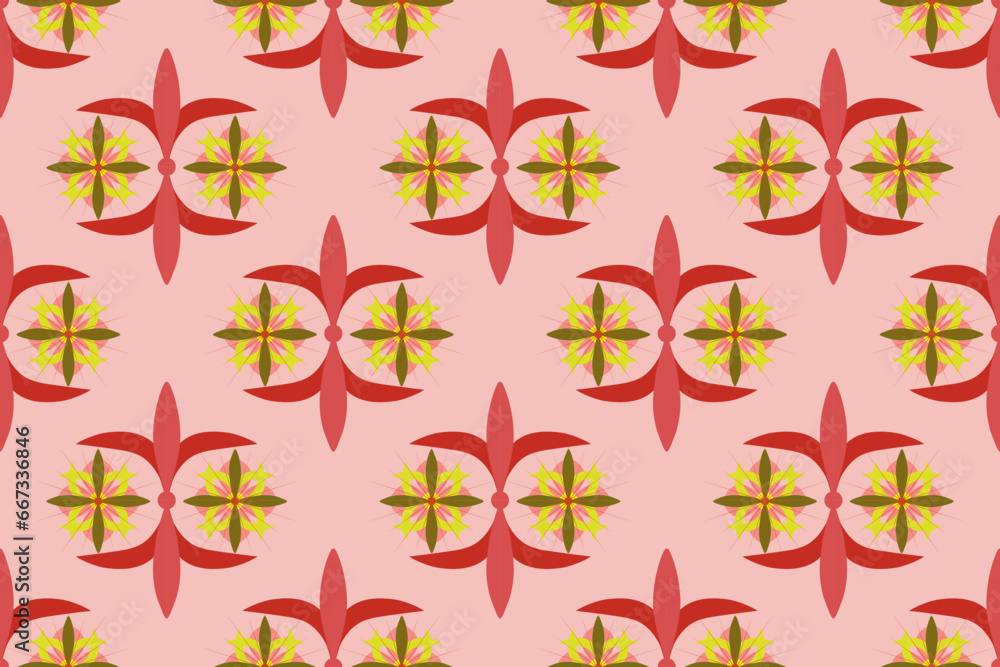Fototapeta premium ethnic pattern design, repeat and seamless, geometric and floral element for textile.