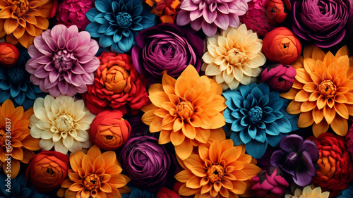 colorful background of flowers. floral pattern.