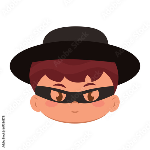 Cute kawaii swordsman costume Halloween season Vector