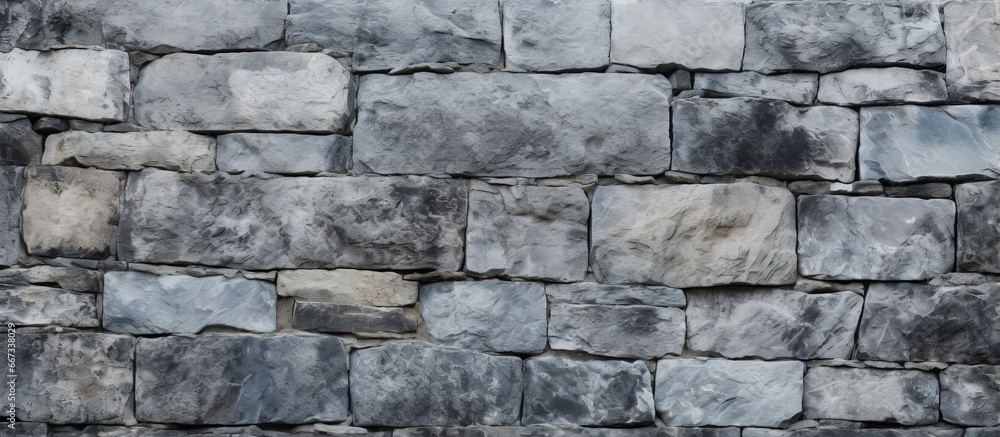 Stone wall texture with a grey background