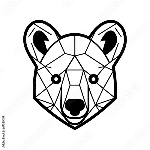 Bear linear icon. Bear logo design. Black bear symbol.