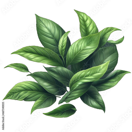 Pure Fresh Tea Leaf Macro Image, GENERATIVE AI © faical