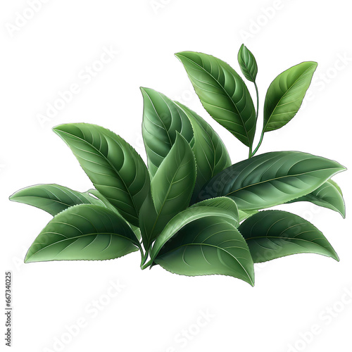 Tranquil Fresh Tea Leaf Close-Up, GENERATIVE AI