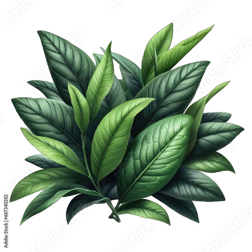 Invigorating Green Tea Leaf Macro Shot, GENERATIVE AI