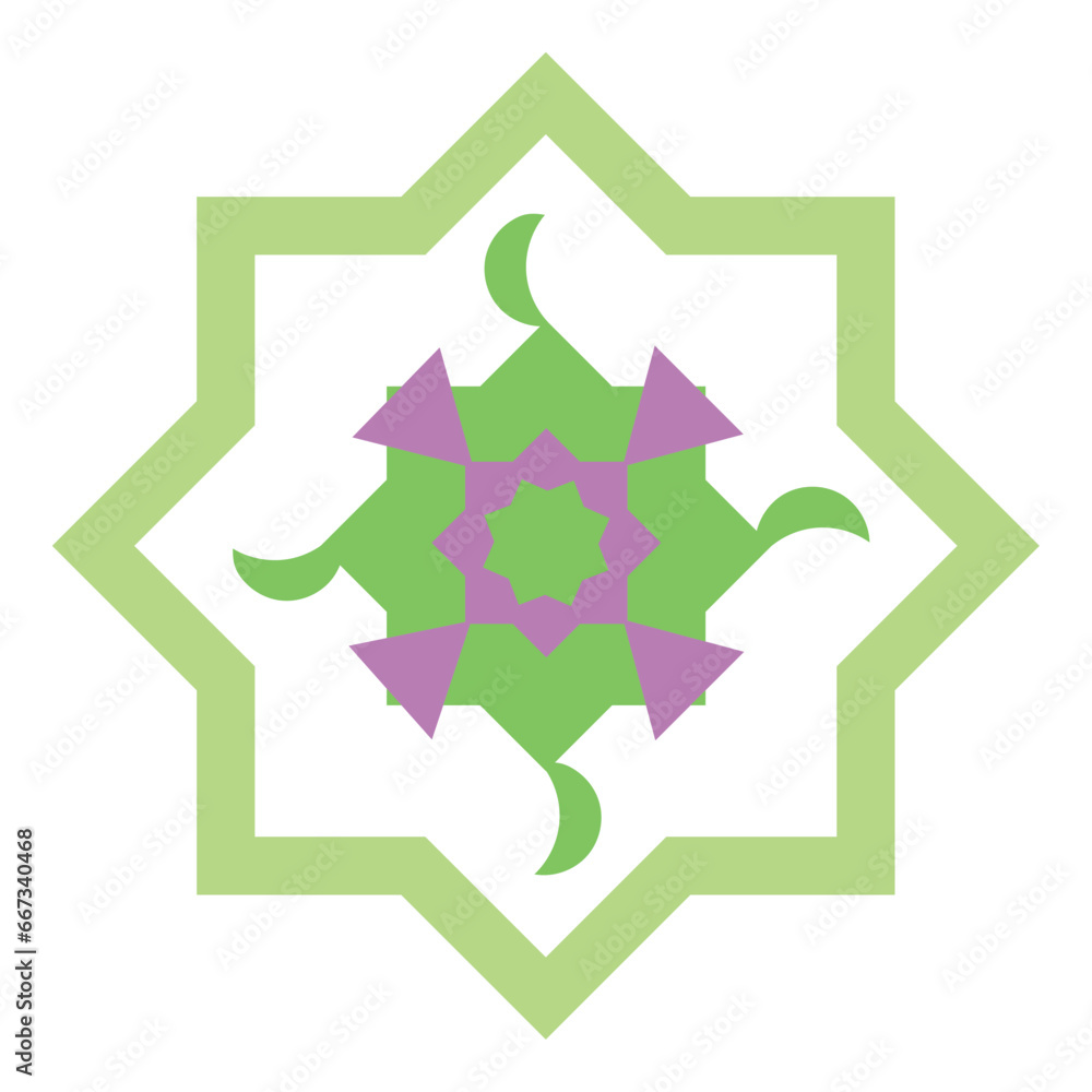 islamic star green illustration islamic star green illustration