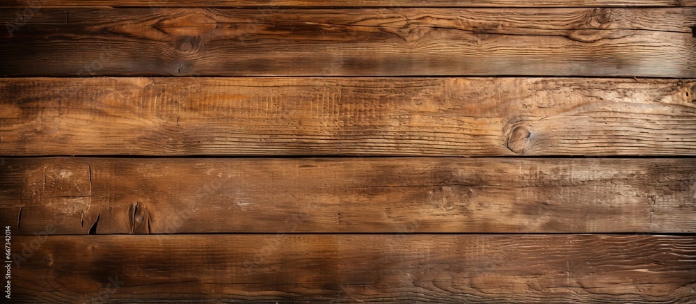 Naklejka premium Wooden background with an aged plank texture