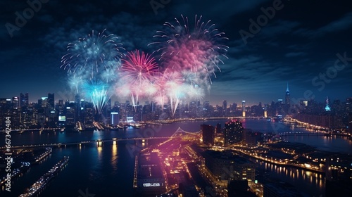 fireworks over the city © muneer art