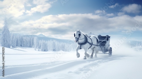 horse in snow