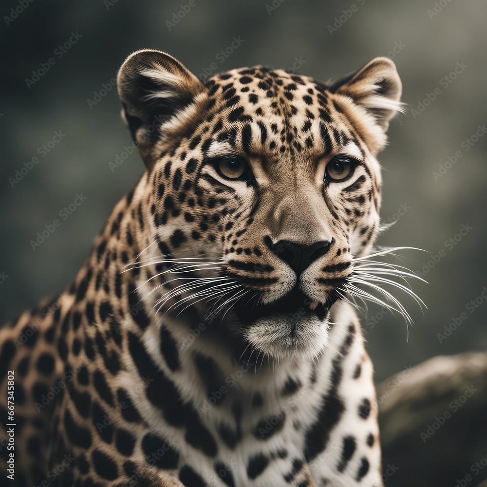 Fototapeta premium leopard wallpaper free, in the style of graphite realism, mist, realistic, wimmelbilder, ivory, dynamic pose